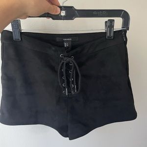 Faux- Suede Lace up Shorts
